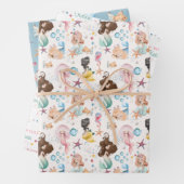 Mermaid Birthday Wrapping Paper Sheets Geschenkpapier Set (Beispiel)