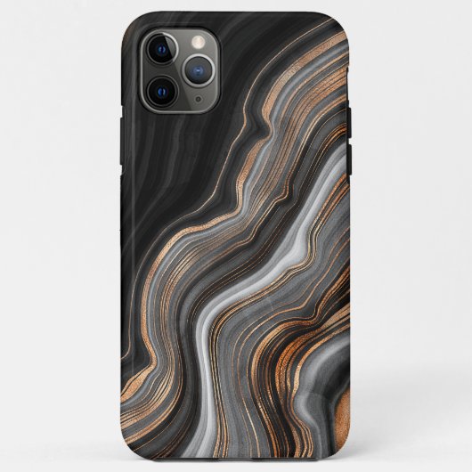 Mermaid Black Gold Trend Elegante Marble Agate Case-Mate iPhone Hülle (Rückseite)