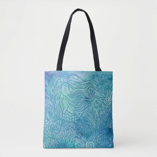 Mermaid - Blau Tasche (Vorderseite)