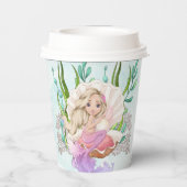 Mermaid (Blonde) in Oyster Muschel Paper Cups Pappbecher (Rückseite)