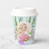 Mermaid (Blonde) in Oyster Muschel Paper Cups Pappbecher (Vorderseite)