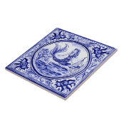 Mermaid Blue and White Mediterranean Folk Art Fliese (Seite)