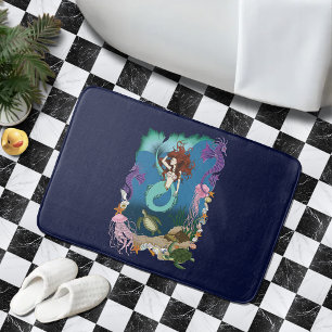 Mermaid Blue Fantasy Friends Badematte