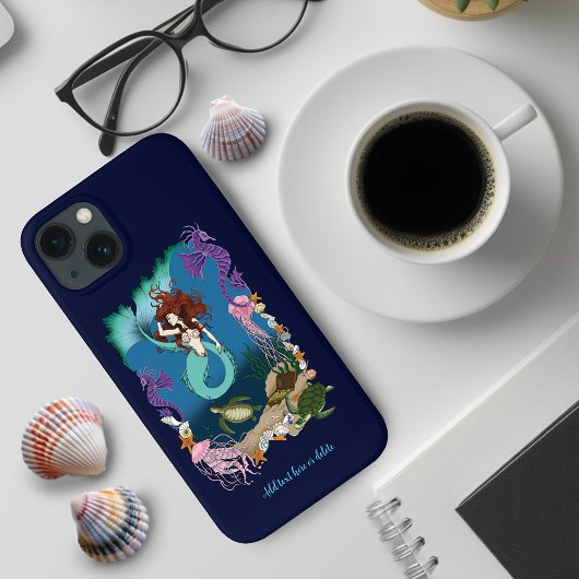Mermaid Blue Fantasy Friends Case-Mate iPhone Hülle