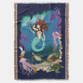 Mermaid Blue Fantasy Friends Decke (Vorderseite Vertikal)