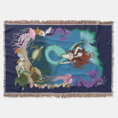 Mermaid Blue Fantasy Friends Decke (Vorderseite)