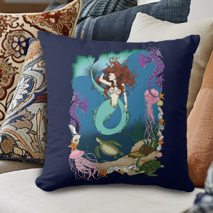 Mermaid Blue Fantasy Friends Kissen