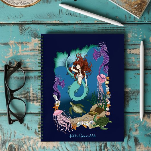 Mermaid Blue Fantasy Friends Notizblock