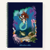Mermaid Blue Fantasy Friends Notizblock (Vorderseite)