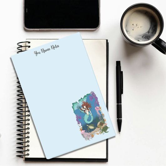 Mermaid Blue Fantasy Friends Post-it Klebezettel