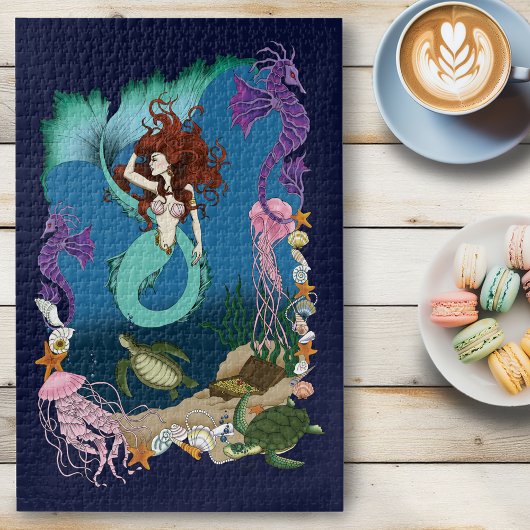 Mermaid Blue Fantasy Friends Puzzle
