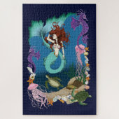 Mermaid Blue Fantasy Friends Puzzle (Vertikal)