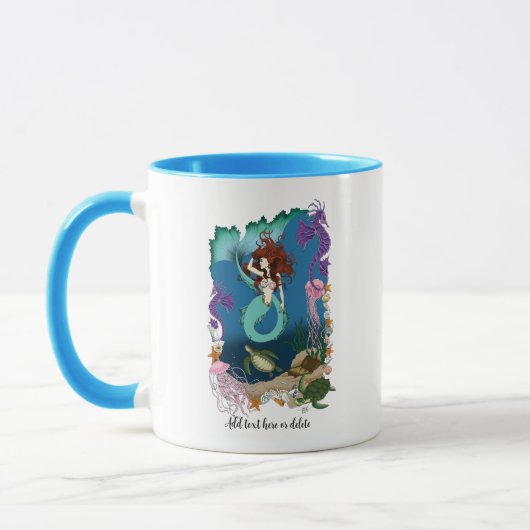 Mermaid Blue Fantasy Friends Tasse (Links)