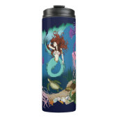 Mermaid Blue Fantasy Friends Thermosbecher (Vorderseite)