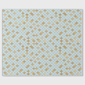Mermaid Blue Gold Glitzer Sparkle Geschenkpapier (Flach)