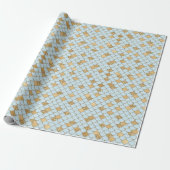 Mermaid Blue Gold Glitzer Sparkle Geschenkpapier (Ungerollt)