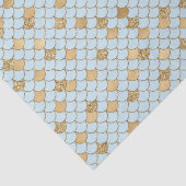 Mermaid Blue Gold Glitzer Sparkle Seidenpapier (Detail)