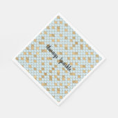 Mermaid Blue Gold Glitzer Sparkle Serviette (Ecke)