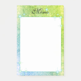 Mermaid Blue Green Glitzer Sparkone Imitat Sea Post-it Klebezettel