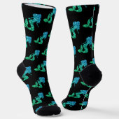Mermaid Blue Obre Glitzern muster schwarz Socken (Gewinkelt)