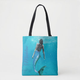 Mermaid Blue Ocean Summer Modern Stilvoll Tasche