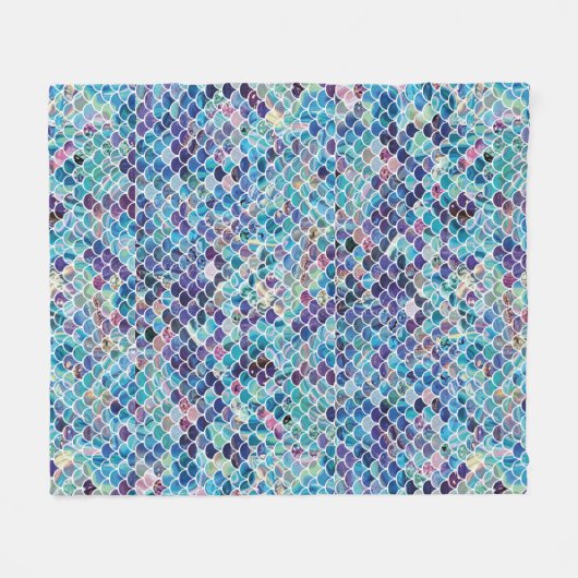 Mermaid Blues Fleecedecke (Vorderseite (Horizontal))