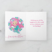 Mermaid-Blume Geburtstagskarte Karte (Innenseite)