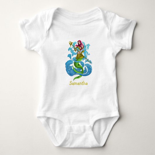 Mermaid Bodysuit Baby Strampler (Vorderseite)