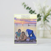 Mermaid & Boy bei der Beach Postcard Postkarte (Stehend Vorderseite)