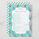 Mermaid Brautparty Game 12x18 Einladung (Vorne/Hinten)