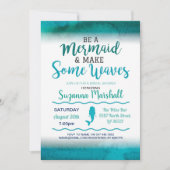 Mermaid Brautparty Invite Aquamarin Bachelorette Einladung (Vorderseite)