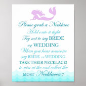 Mermaid Brautparty sagt nicht Bride Wedding Sign Poster (Vorne)