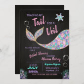 Mermaid Bridal Dusche Einladung, Glitzer Einladung (Vorne/Hinten)