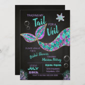 Mermaid Bridal Dusche Einladung, Glitzer Kreide Einladung (Vorne/Hinten)