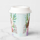 Mermaid (Brünett) in Oyster Muschel Paper Cups Pappbecher (Rechts)