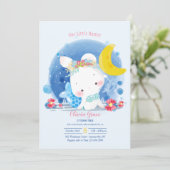 Mermaid Bunny Birthday Party Einladung (Stehend Vorderseite)