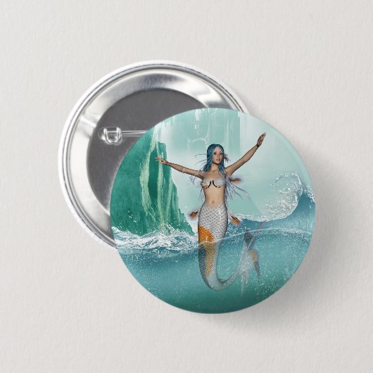Mermaid Button (Vorne & Hinten)