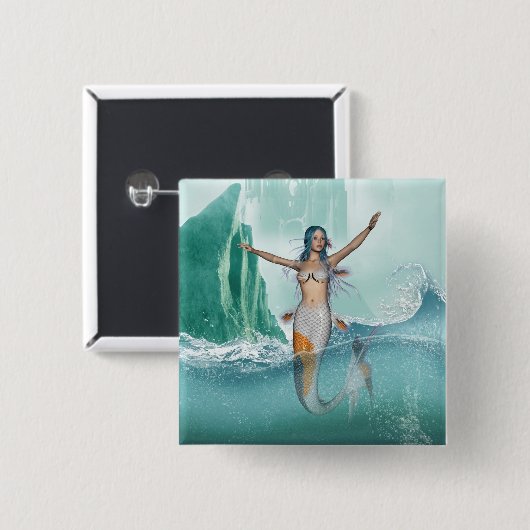 Mermaid Button (Vorne & Hinten)