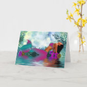 Mermaid by the Sea - Blank Note Card Karte (Gelbe Blume)