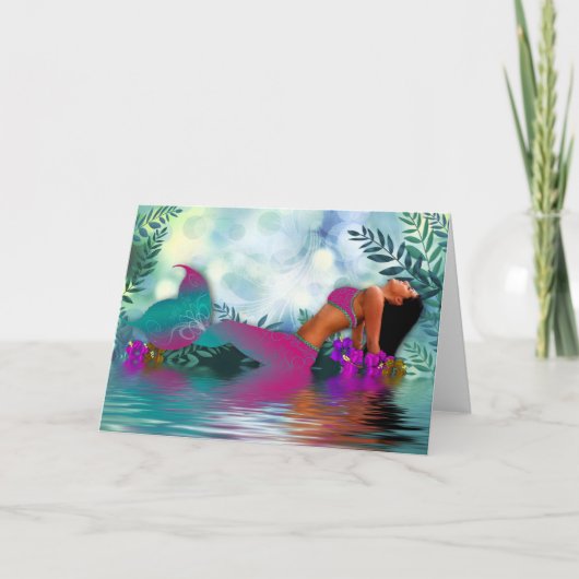 Mermaid by the Sea - Blank Note Card Karte (Vorderseite)