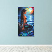 Mermaid by the Sea Canvas Wall Art Leinwanddruck (Insitu (Holzboden))