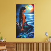 Mermaid by the Sea Canvas Wall Art Leinwanddruck (Insitu (Wohnzimmer))