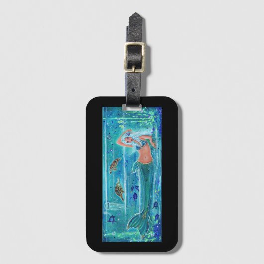 Mermaid Calypso art von Renee Lavoie Gepäckanhänger (Vorderseite Vertikal)