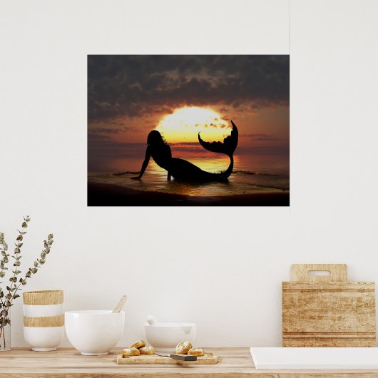 Mermaid Canvas Print von Julie Fain Poster (Küche)