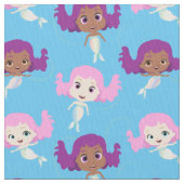Mermaid Cartoon Pattern auf Blue Stoff (Nahaufnahme)