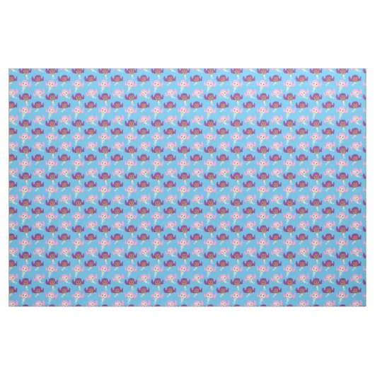 Mermaid Cartoon Pattern auf Blue Stoff (Yard (91,4 cm))