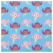 Mermaid Cartoon Pattern auf Blue Stoff (Muster)