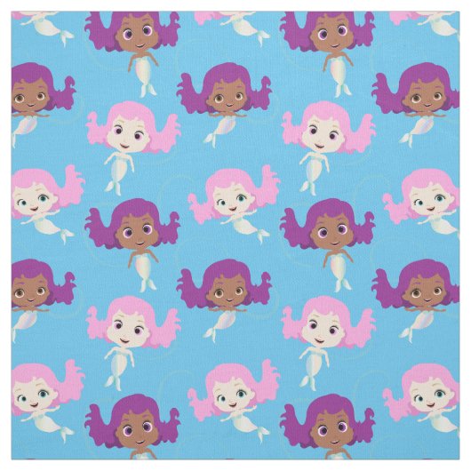 Mermaid Cartoon Pattern auf Blue Stoff (Muster)