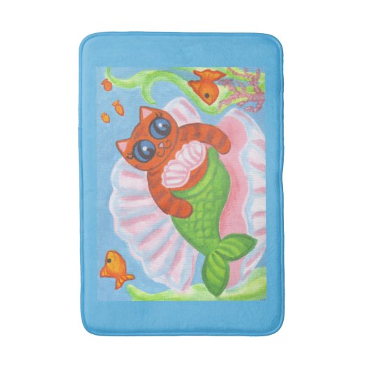 Mermaid Cat Bathroom Rug  Badematte (Vorderseite Vertikal)