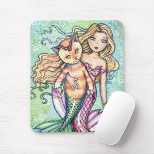 Mermaid Cat Kitty Mousepad von Molly Harrison (Mit Mouse)